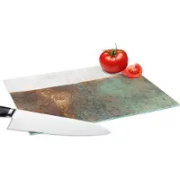 KitchenYeah Glazen Snijplank - 28x20 - Abstract - Luxe - Goud - Snijplanken Glas