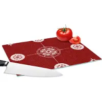 KitchenYeah Glazen Snijplank - 28x20 - Kompas - Reizen - Patronen - Snijplanken Glas