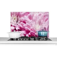KitchenYeah Spatscherm keuken 80x55 cm - Kookplaat achterwand Bloemen - Roze - Natuur - Muurbeschermer - Spatwand fornuis - Hoogwaardig aluminium