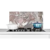 KitchenYeah Spatscherm keuken 90x45 cm - Kookplaat achterwand Graniet - Rood - Kristal - Muurbeschermer - Spatwand fornuis - Hoogwaardig aluminium