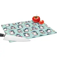 KitchenYeah Glazen Snijplank - 39x28 - Dieren - Patronen - Pinguïn - Snijplanken Glas
