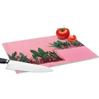 KitchenYeah Glazen Snijplank - 39x28 - Planten - Zomer - Verf - Snijplanken Glas