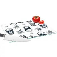 KitchenYeah Glazen Snijplank - 39x28 - Tieners - Skull - Bloemen - Patronen - Snijplanken Glas