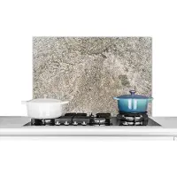 KitchenYeah Spatscherm keuken 90x60 cm - Kookplaat achterwand Cement - Antiek - Beton print - Grijs - Muurbeschermer - Spatwand fornuis - Hoogwaardig aluminium