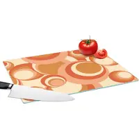 KitchenYeah Glazen Snijplank - 39x28 - Cirkel - Retro - Patroon - Snijplanken Glas