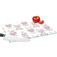 KitchenYeah Glazen Snijplank - 39x28 - Hoverboard - Patronen - Konijnen - Snijplanken Glas