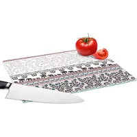 KitchenYeah Glazen Snijplank - 28x20 - Patronen - Safari - Olifant - Afrika - Snijplanken Glas