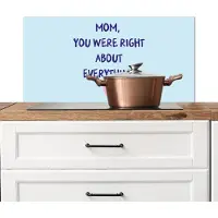 KitchenYeah Spatscherm keuken 90x45 cm - Kookplaat achterwand Moeder - Quote - Blauw - Muurbeschermer - Spatwand fornuis - Hoogwaardig aluminium