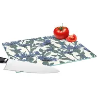 KitchenYeah Glazen Snijplank - 28x20 - Patronen - Korenbloem - Natuur - Plant - Snijplanken Glas