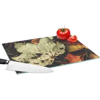 KitchenYeah Glazen Snijplank - 39x28 - Herfstbladeren - Herfst - Seizoenen - Natuur - Snijplanken Glas