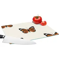 KitchenYeah Glazen Snijplank - 28x20 - Vlinder - Insecten - Patronen - Snijplanken Glas