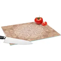 KitchenYeah Glazen Snijplank - 39x28 - Henna - Mandala - Patronen - Snijplanken Glas