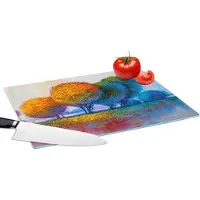 KitchenYeah Glazen Snijplank - 39x28 - Schilderij - Olieverf - Natuur - Bomen - Snijplanken Glas