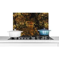 KitchenYeah - Spatscherm - Marmerlook - Goud - Glitter - Luxe - Marmer print - Spatwand - 70x50 cm - Muurbeschermer