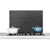 KitchenYeah Spatscherm keuken - Leer - Dierenprint - Patronen - Structuur - Keuken decoratie - 90x60 cm - Spatwand fornuis - Muurbeschermer