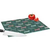 KitchenYeah Glazen Snijplank - 39x28 - Patronen - Hert - Groen - Snijplanken Glas