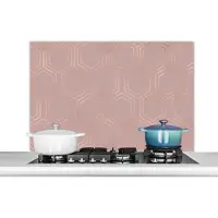 KitchenYeah Spatscherm keuken 100x65 cm - Kookplaat achterwand Patronen - Roségoud - Roze - Muurbeschermer - Spatwand fornuis - Hoogwaardig aluminium