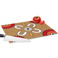 KitchenYeah Glazen Snijplank - 39x28 - Design - Bloemen - Stippen - Snijplanken Glas