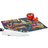 KitchenYeah Glazen Snijplank - 28x20 - Patroon - Cheetah - Jungle - Snijplanken Glas