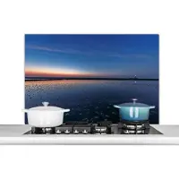 KitchenYeah Spatscherm keuken 100x65 cm - Kookplaat achterwand Vuurtoren - Water - Lucht - Muurbeschermer - Spatwand fornuis - Hoogwaardig aluminium