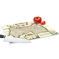 KitchenYeah Glazen Snijplank - 39x28 - Kaart - Heerhugowaard - Vintage - Snijplanken Glas