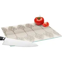 KitchenYeah Glazen Snijplank - 28x20 - Design - Bomen - Bos - Snijplanken Glas