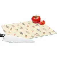 KitchenYeah Glazen Snijplank - 28x20 - Patronen - IJs - Zomer - Snijplanken Glas