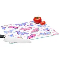 KitchenYeah Glazen Snijplank - 39x28 - Vlinders - Stippen - Patronen - Snijplanken Glas