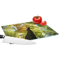 KitchenYeah Glazen Snijplank - 28x20 - Boom - Natuur - Bos - Snijplanken Glas