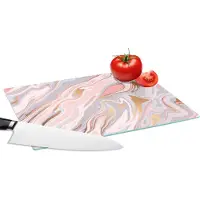 KitchenYeah Glazen Snijplank - 28x20 - Marmer - Pastel - Abstract - Patronen - Snijplanken Glas