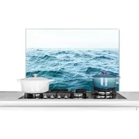 KitchenYeah Spatscherm keuken 80x55 cm - Kookplaat achterwand Zee - Water - Natuur - Oceaan - Muurbeschermer - Spatwand fornuis - Hoogwaardig aluminium
