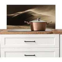 KitchenYeah Spatscherm keuken 80x40 cm - Kookplaat achterwand Woestijn - Zand - Natuur - Duin - Muurbeschermer - Spatwand fornuis - Hoogwaardig aluminium