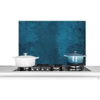KitchenYeah Spatscherm keuken 80x55 cm - Kookplaat achterwand Natuursteen - Beton print - Steen - Blauw - Muurbeschermer - Spatwand fornuis - Hoogwaardig aluminium