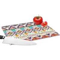 KitchenYeah Glazen Snijplank - 28x20 - Azteken - Zuid-Amerika - Patronen - Snijplanken Glas