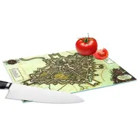 KitchenYeah Glazen Snijplank - 28x20 - Kaart - Breda - Antiek - Snijplanken Glas