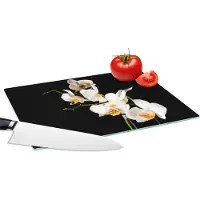 KitchenYeah Glazen Snijplank - 28x20 - Orchidee - Bloemen - Planten - Botanisch - Snijplanken Glas
