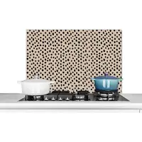 KitchenYeah Spatscherm keuken - Patronen - Beige - Stippen - Spatwand - Muurbeschermer - Keuken achterwand - 90x60 cm