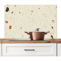 KitchenYeah Spatscherm keuken 100x65 cm - Kookplaat achterwand Terrazzo - Decoratie - Tegels - Patronen - Muurbeschermer - Spatwand fornuis - Hoogwaardig aluminium