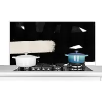 KitchenYeah Spatscherm keuken 120x60 cm - Kookplaat achterwand Abstract - Pastel - Minimalisme - Muurbeschermer - Spatwand fornuis - Hoogwaardig aluminium
