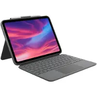 Logitech Combo Touch voor iPad 10,9" (10e generatie en A16) Tablet met toetsenbord en touchpad, qwertz lay-out, grafiet