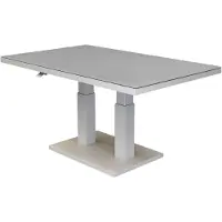AVH-Collectie New York lounge-diningtafel 140x85xH49-72 in hoogte verstelbaar aluminium latte glass top