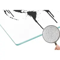 KitchenYeah Glazen Snijplank - 39x28 - Wereldkaart - Inkt - Zwart - Snijplanken Glas