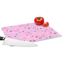 KitchenYeah Glazen Snijplank - 28x20 - Design - Patronen - Roze - Jaren 80 - Snijplanken Glas