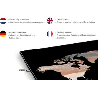 KitchenYeah Spatscherm keuken 120x80 cm - Kookplaat achterwand Wereldkaart - Verf - Koper - Muurbeschermer - Spatwand fornuis - Hoogwaardig aluminium