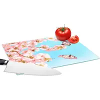 KitchenYeah Glazen Snijplank - 28x20 - Vlinders - Boom - Bloemen - Snijplanken Glas