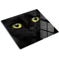 Tulup Glazen Snijplank - Geel Kattenogen Snijplank van Glas - 60 x 52 cm - UV Gelaagd Glas Serveerplank - Snijplank van Glas - Dienblad - Snijplank Glas - Keukenbenodigdheden