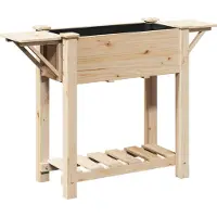 vidaXL Plantenbak Beige 111 x 37 x 76,5 cm Massief Vurenhout