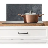 KitchenYeah Spatscherm keuken 60x30 cm - Kookplaat achterwand Grijs - Beton print - Leisteen - Structuur - Retro - Muurbeschermer - Spatwand fornuis - Hoogwaardig aluminium
