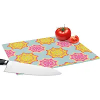 KitchenYeah Glazen Snijplank - 28x20 - Flower Power - Design - Hippie - Snijplanken Glas