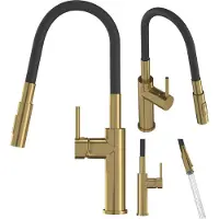 Granitan Keukenkraan Lonar - met Flexibele Uitloop - Goud